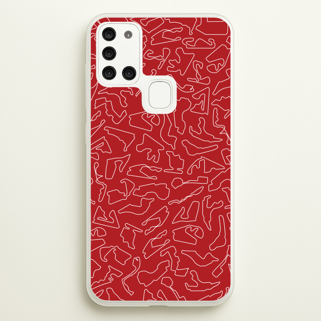 Track Outlines Red Phone Case