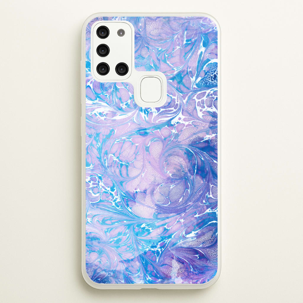 Sea Blue Swirly Marble Phone Case