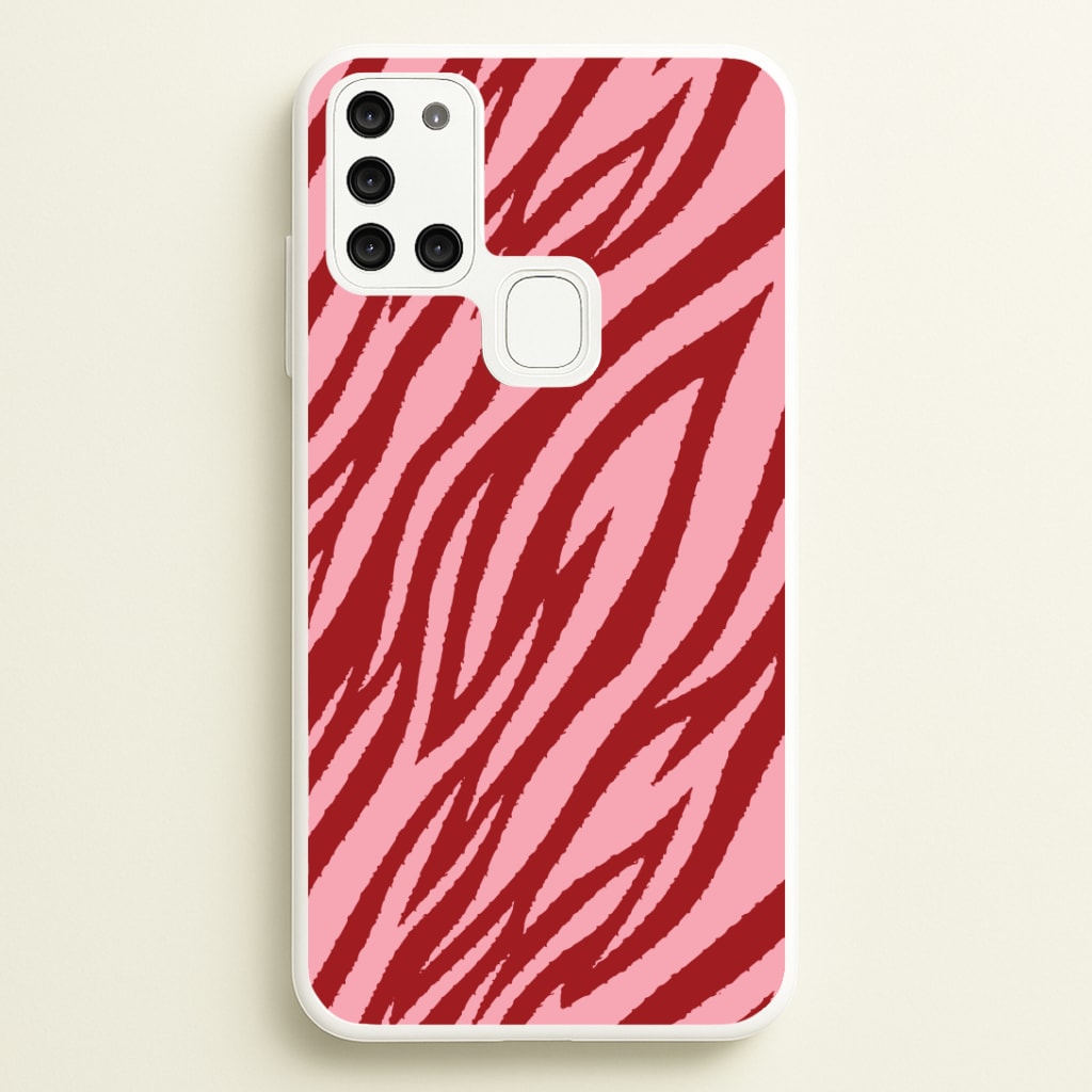 Red And Pink Tiger Print Phone Case