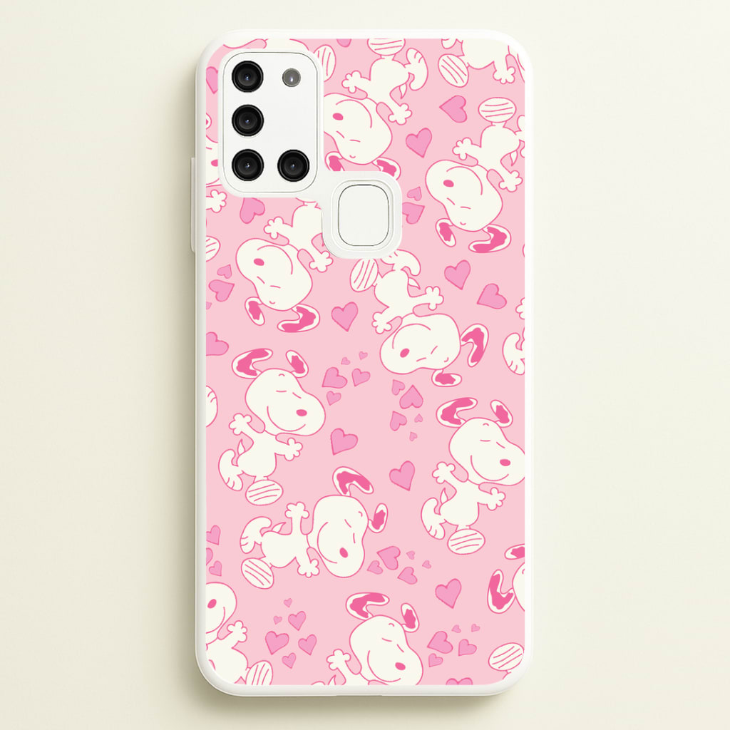 Cartoon Beagle Valentine Hearts Pattern Phone Case