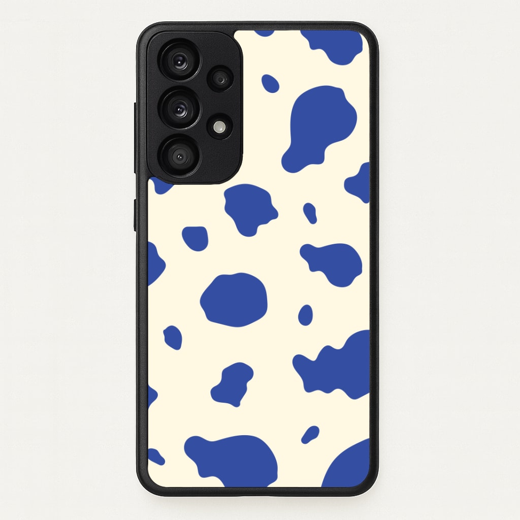Blue Cow Print Phone Case