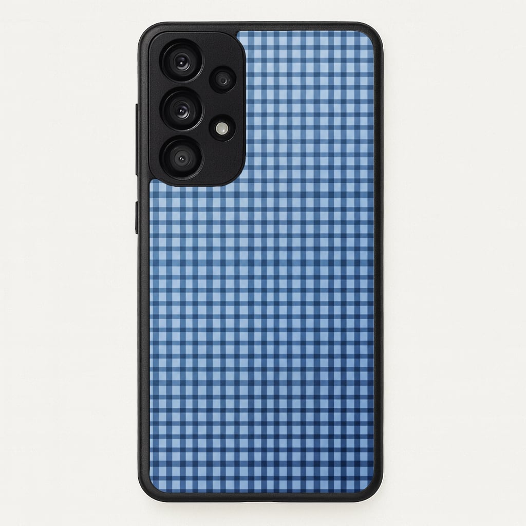 Back to Casics - Blue Gingham Weave Phone Case