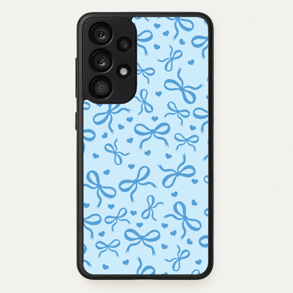 Coquette Bows And Hearts Navy Blue Phone Case