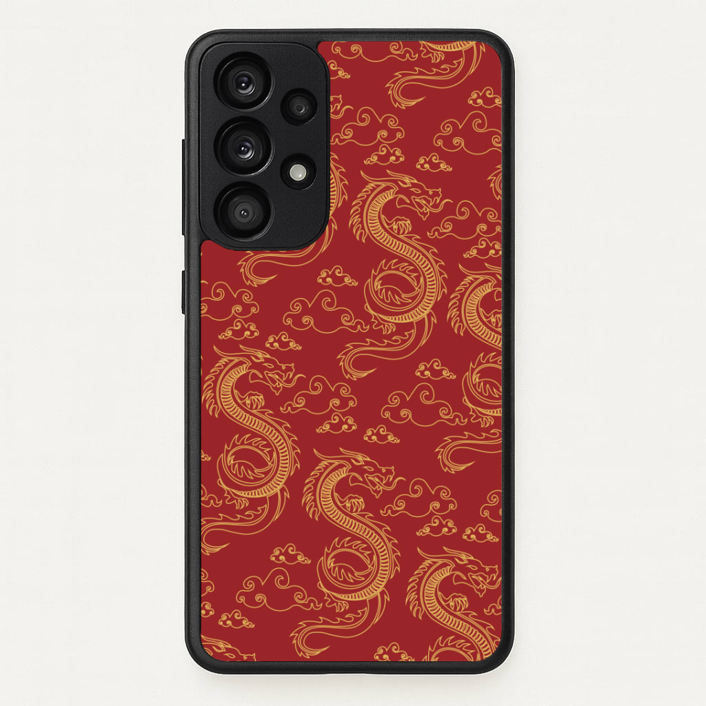 Red And Gold Dragon Pattern Phone Case