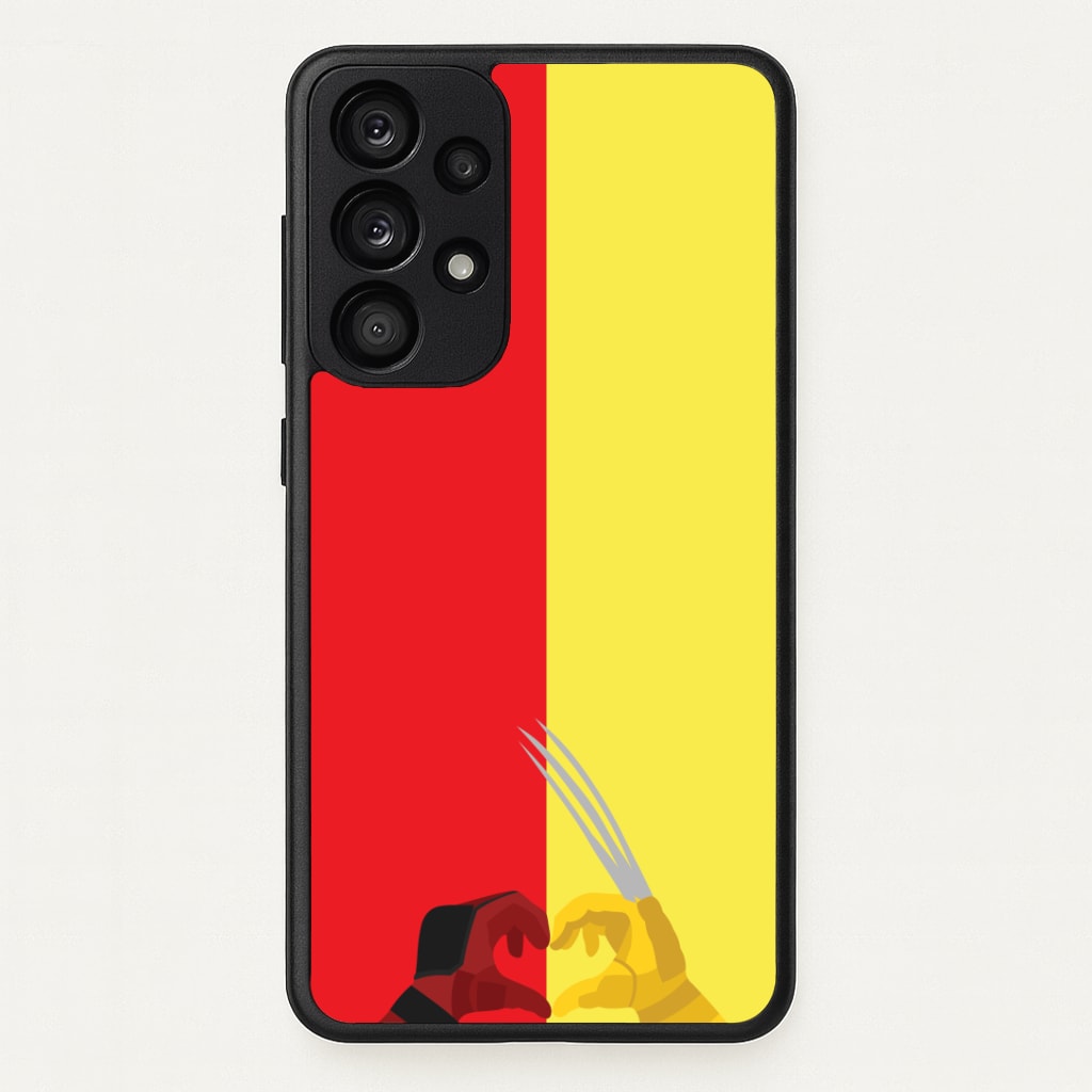 Red And Yellow Heroes Love Heart Phone Case