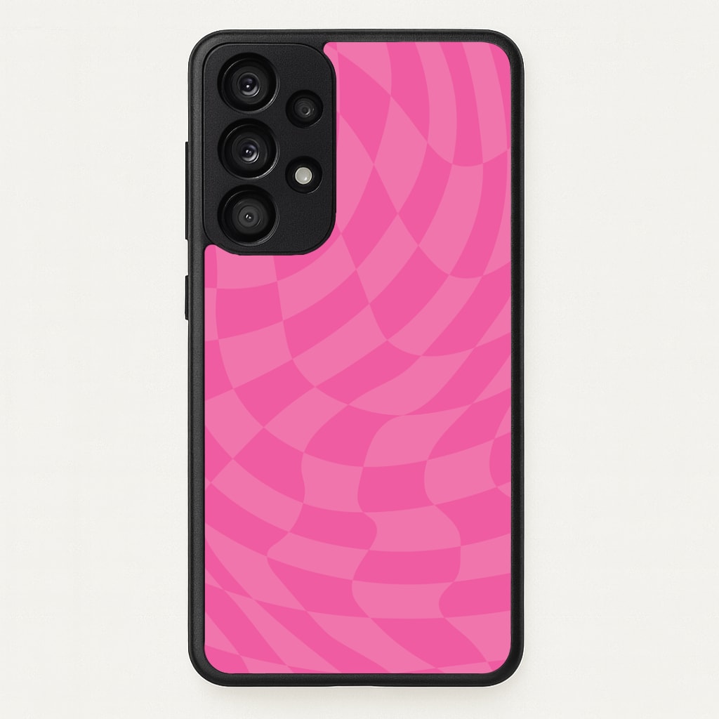 Pink Trippy Checkerboard Pattern Phone Case