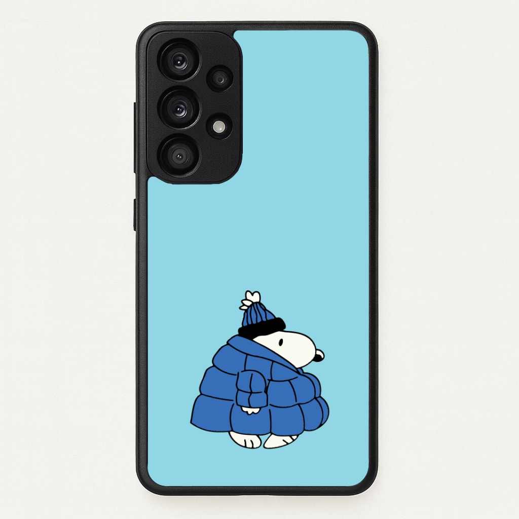 Cartoon Beagle Puffer Jacket Blue Phone Case