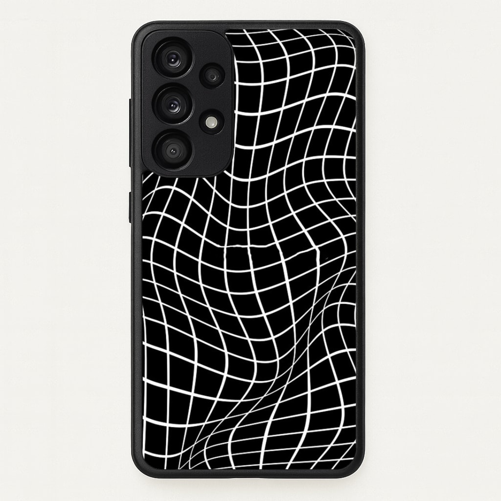 Black Wavy Grid Pattern Phone Case