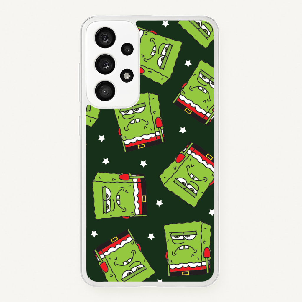 Grumpy Christmas Cartoon Sponge Pattern Phone Case