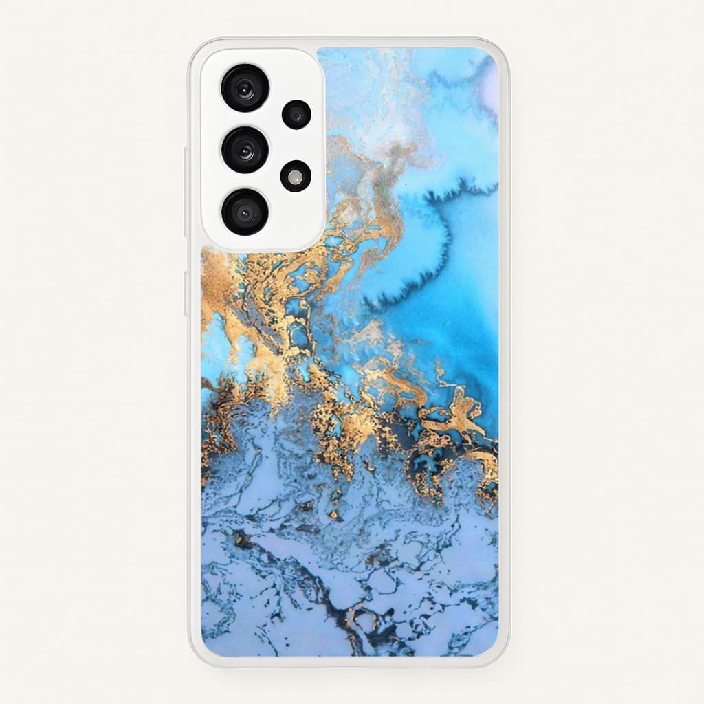Sea Blue and Gold Marble Phone Case