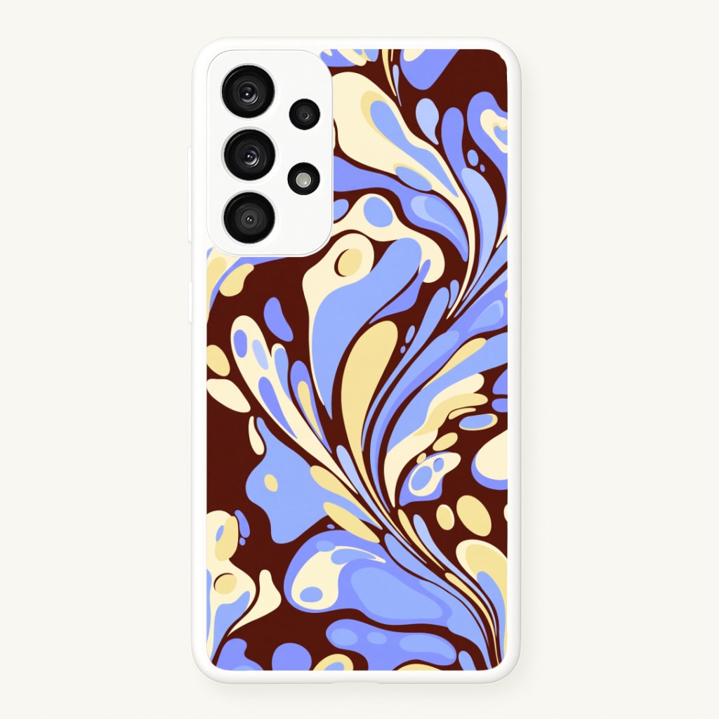 Blue, Yellow & Brown Marble Swirl Phone Case