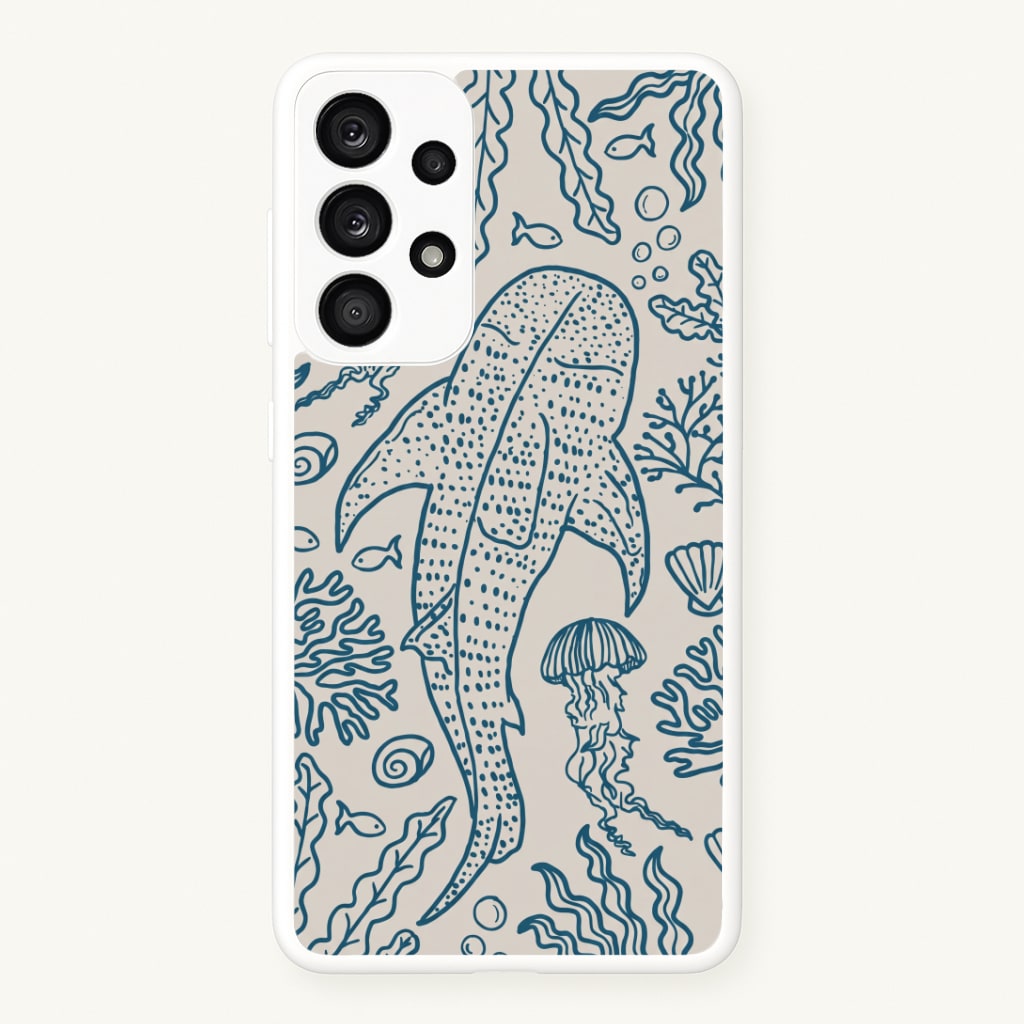 Teal Whale Shark Reef Phone Case