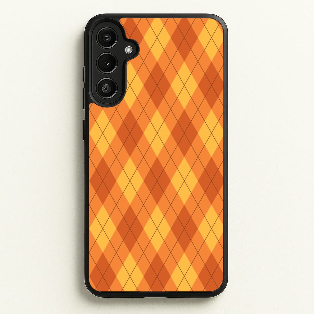 Orange Argyle Pattern Phone Case