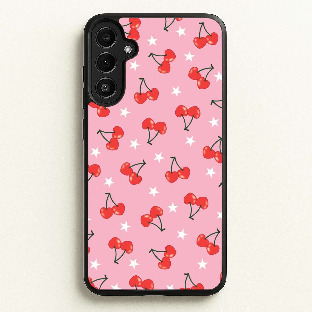 Heart Cherries And Stars Pattern Phone Case