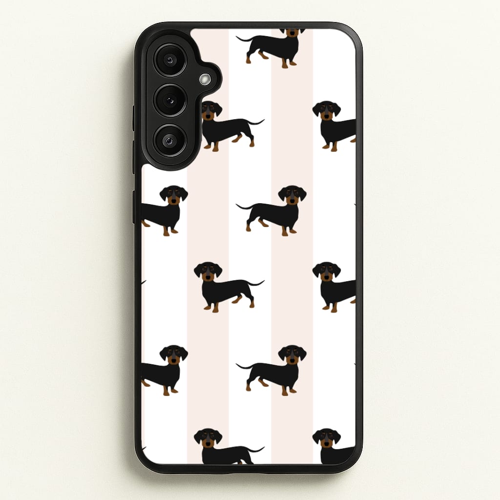 Striped Dachshund - Dog Pattern Phone Case