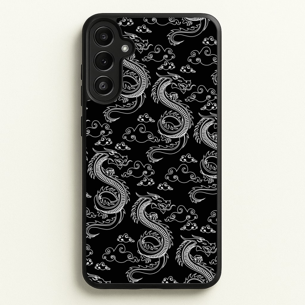 Black And White Dragon Pattern Phone Case