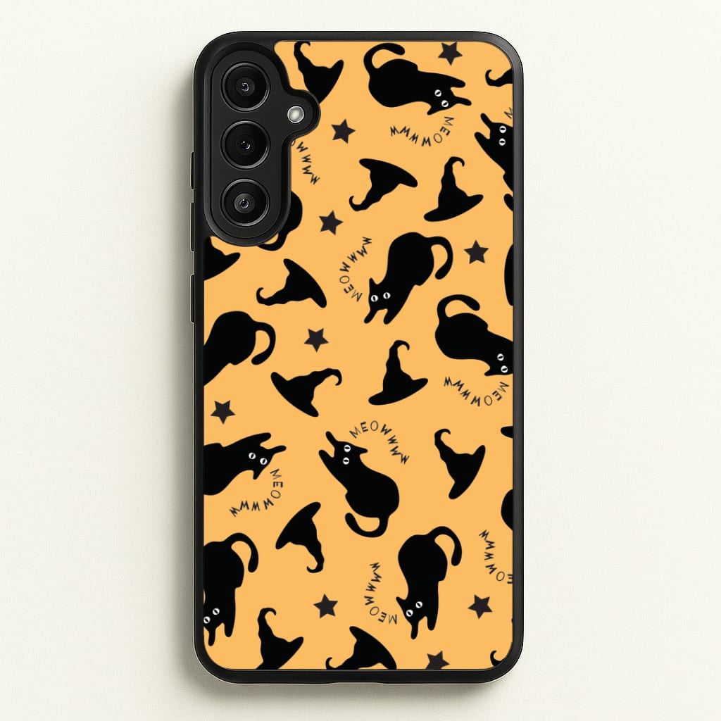 Black Cat And Hats Pattern Phone Case