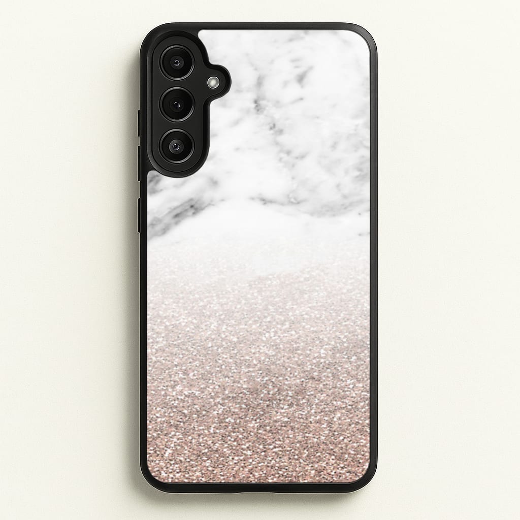 Rose Gold Glitter & Marble Phone Case