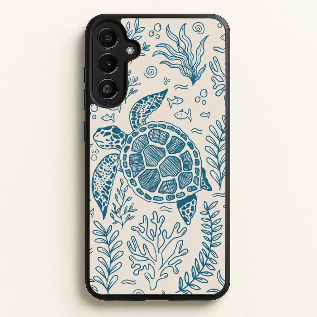 Teal Turtle Reef Phone Case