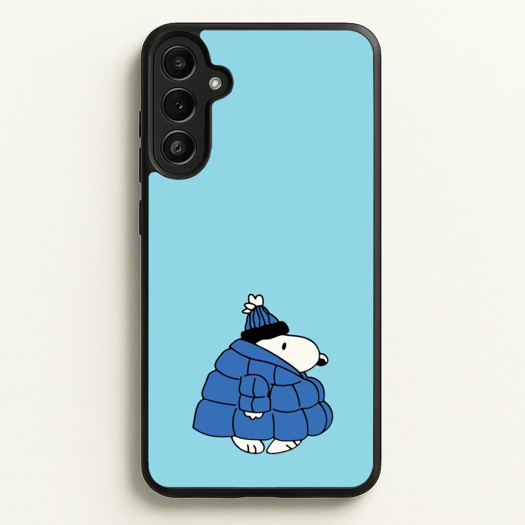 Cartoon Beagle Puffer Jacket Blue Phone Case
