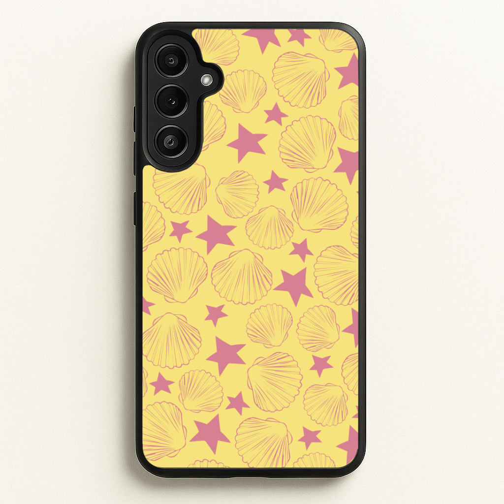 Seashells And Stars Yellow Pattern Phone Case
