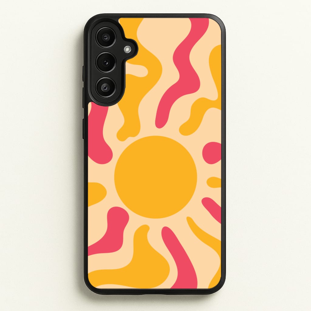 Yellow And Pink Abstract Sun Phone Case
