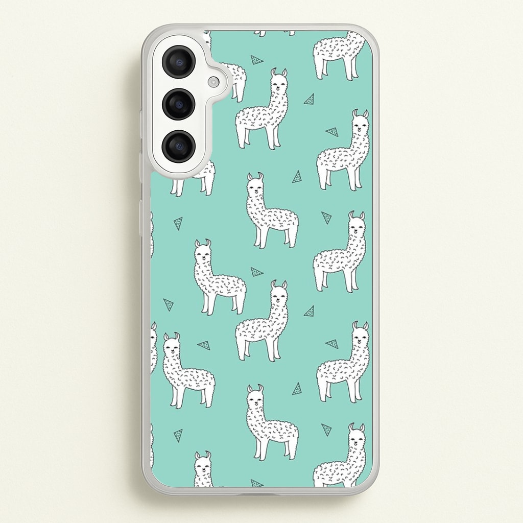 Mint Alpaca Pattern Phone Case