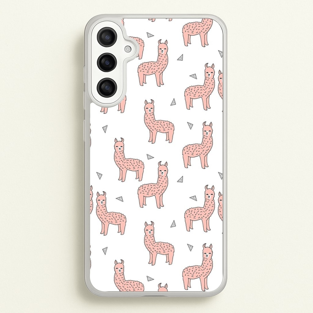 Pale Pink Alpaca Pattern Phone Case