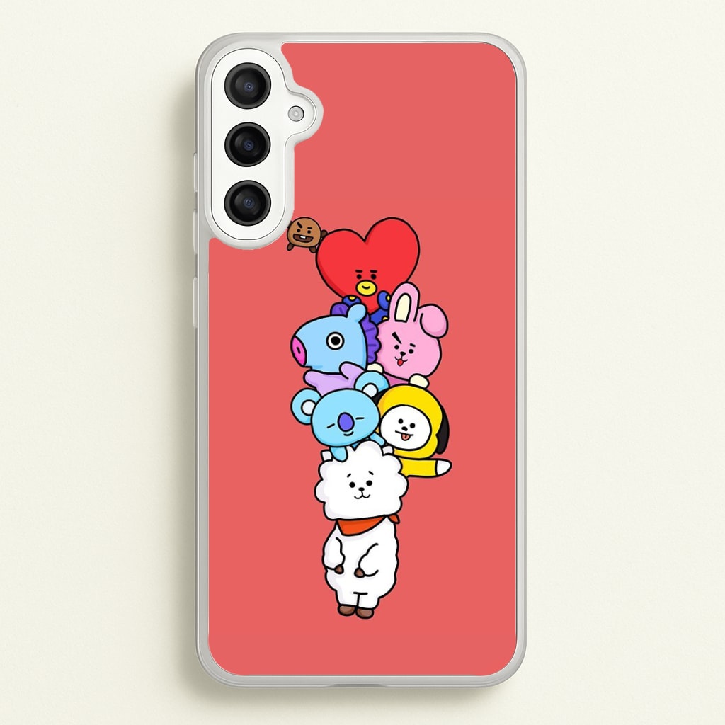 Red BT21 - RJ, Mang, Koya, Chimmy, Cooky, Shooky, Tata - K Pop Phone Case