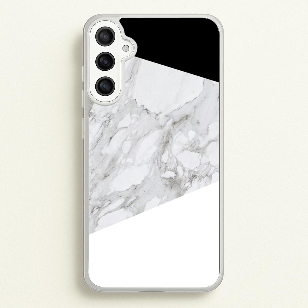 White, Black and Marble Pattern Phone Case