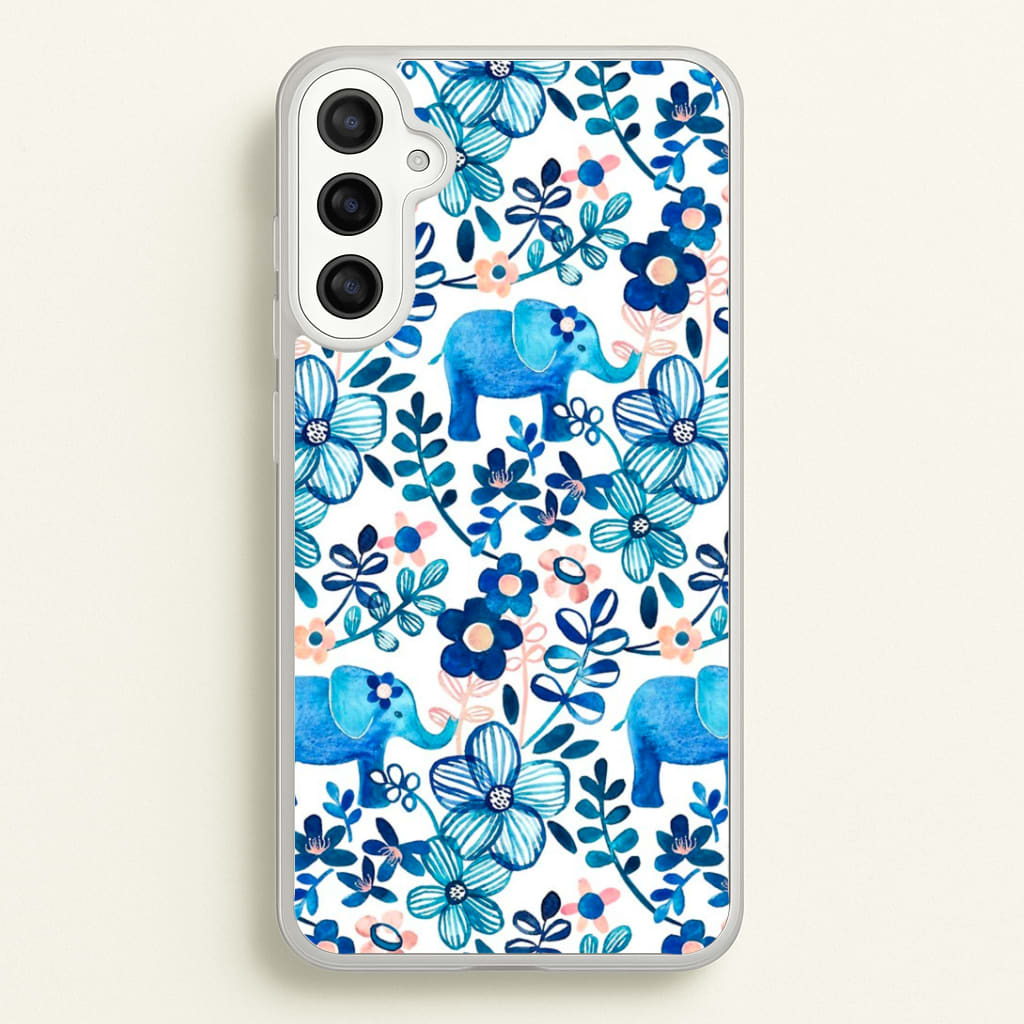 Elephant and Floral Pattern Phone Case