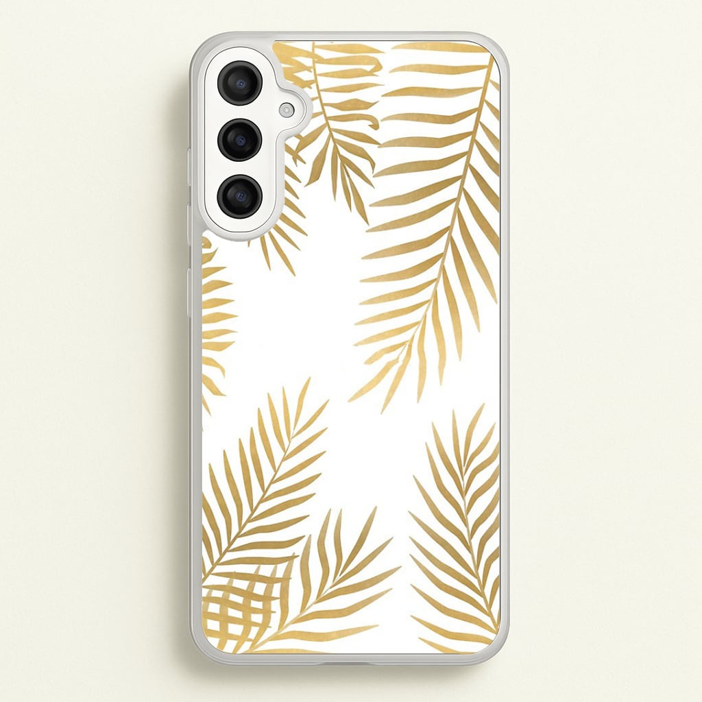 Gold Palm Leaf Pattern Phone Case