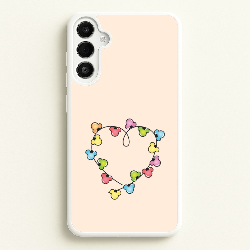 Cartoon Mouse Christmas Fairylights Heart Phone Case
