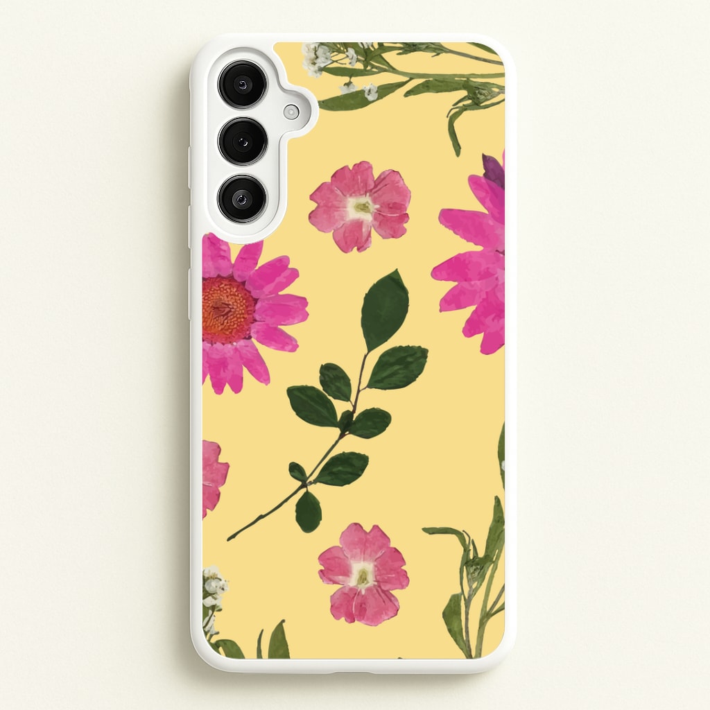 Pressed Plants Yellow Phone Case