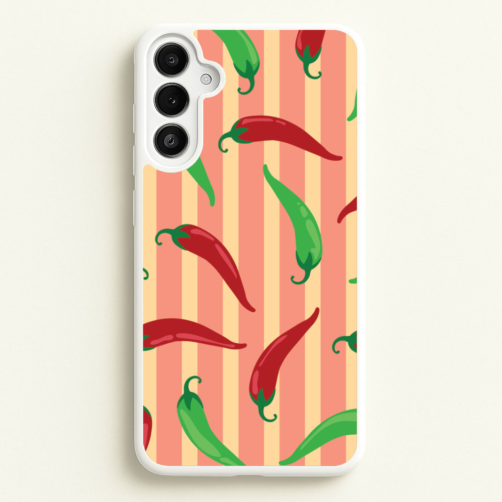 Chilis With Stripes Pattern Phone Case