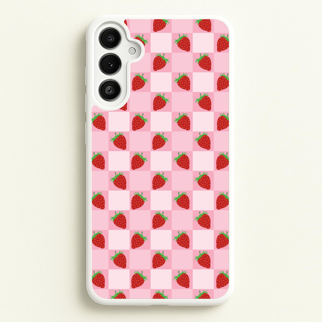 Checkered Strawberries Pattern Phone Case