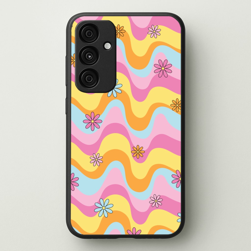 Summer Waves Retro Pattern Phone Case - Galaxy A35 / Standard