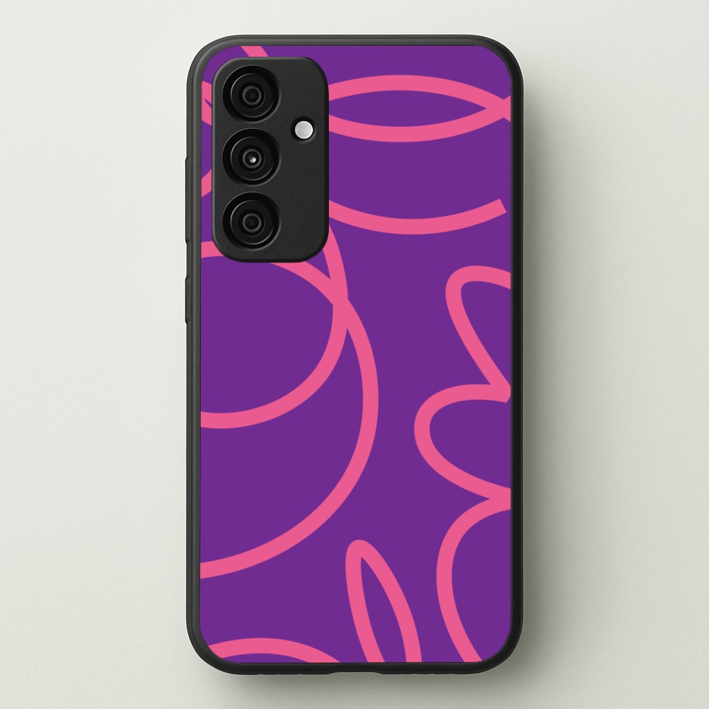 Pink Squiggles Abstract Pattern Phone Case - Galaxy A35 / Standard