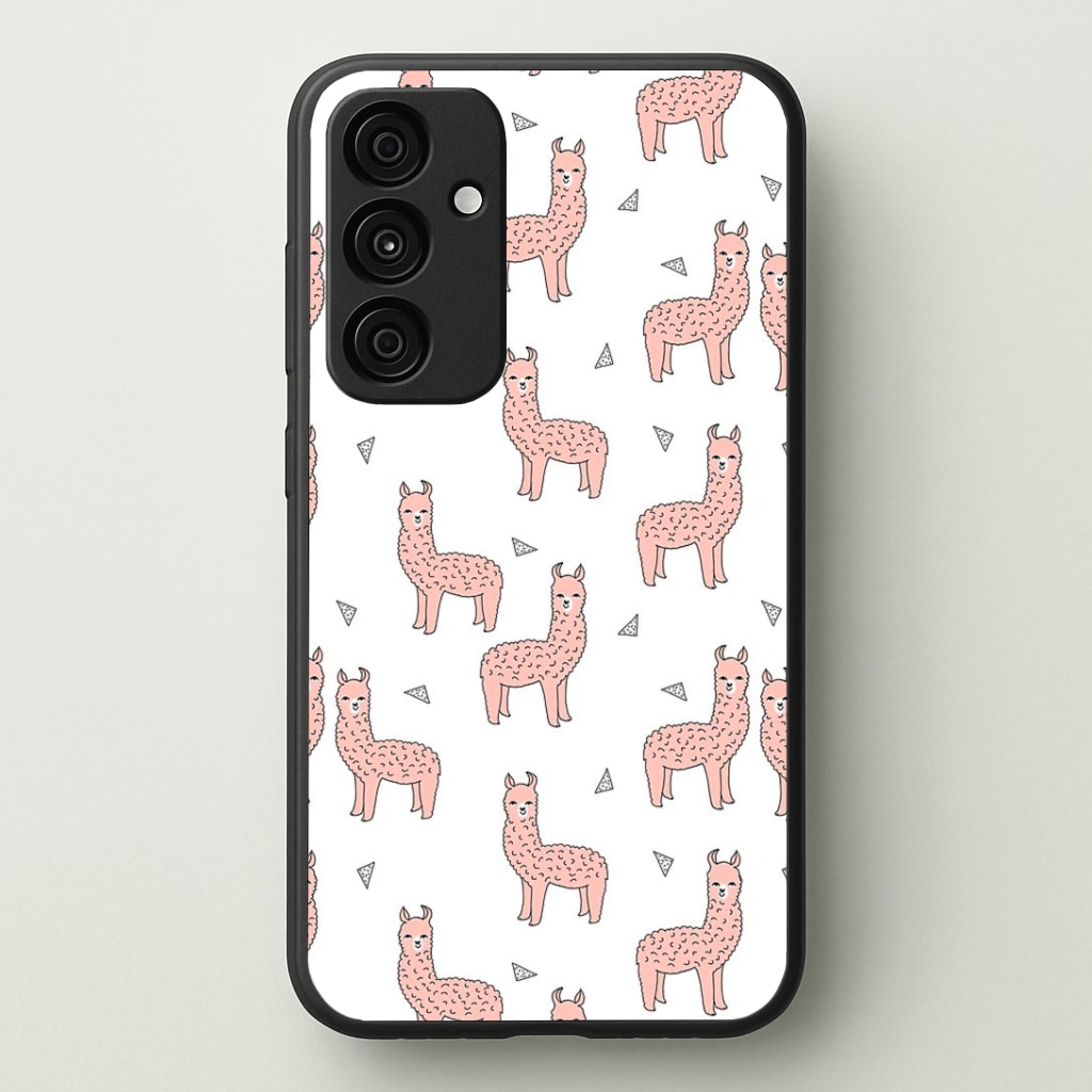 Pale Pink Alpaca Pattern Phone Case - Galaxy A35 / Standard