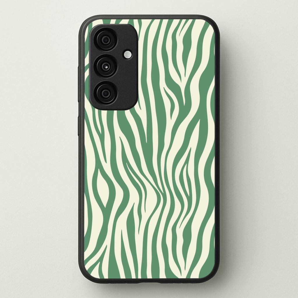 Green Zebra - Animal Patterns Phone Case - Galaxy A35 / Standard