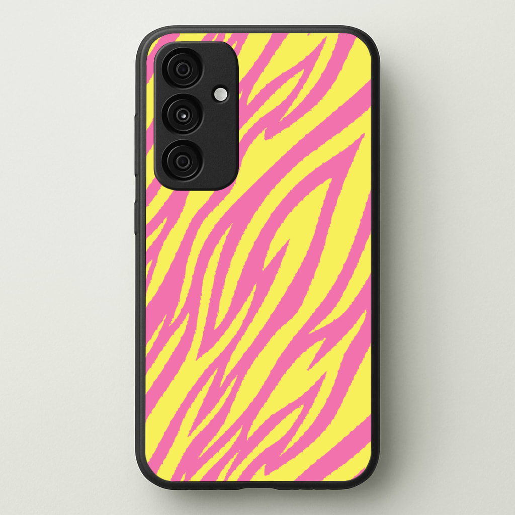 Neon Zebra Print Phone Case - Galaxy A35 / Standard