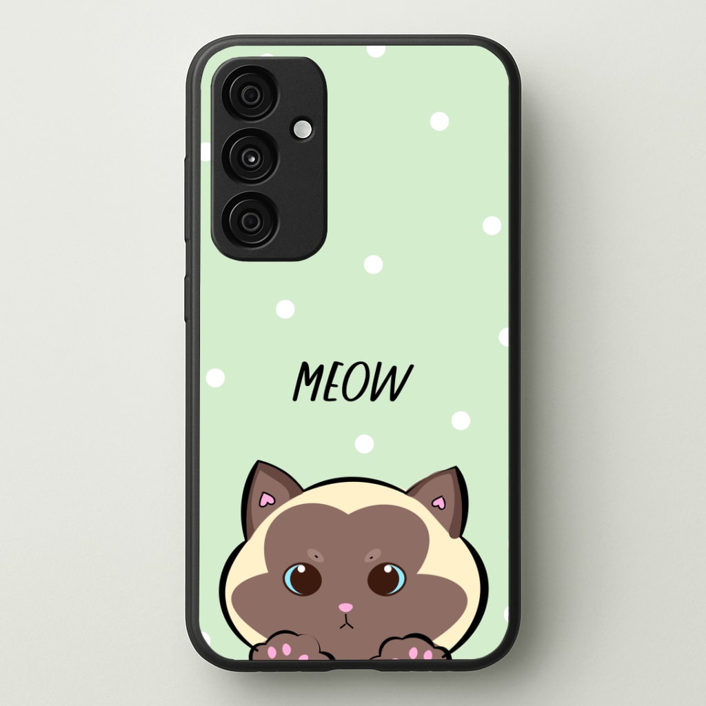 Meow Green - Cats Phone Case - Galaxy A35 / Standard