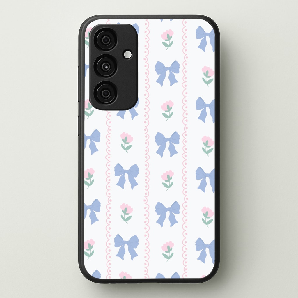 Pink Bows Pattern - Clean Girl Aesthetic Phone Case - Galaxy A35 / Standard