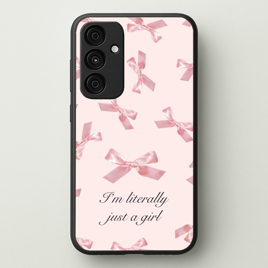 I'm Literally Just A Girl Bows Pattern Phone Case - Galaxy A35 / Standard