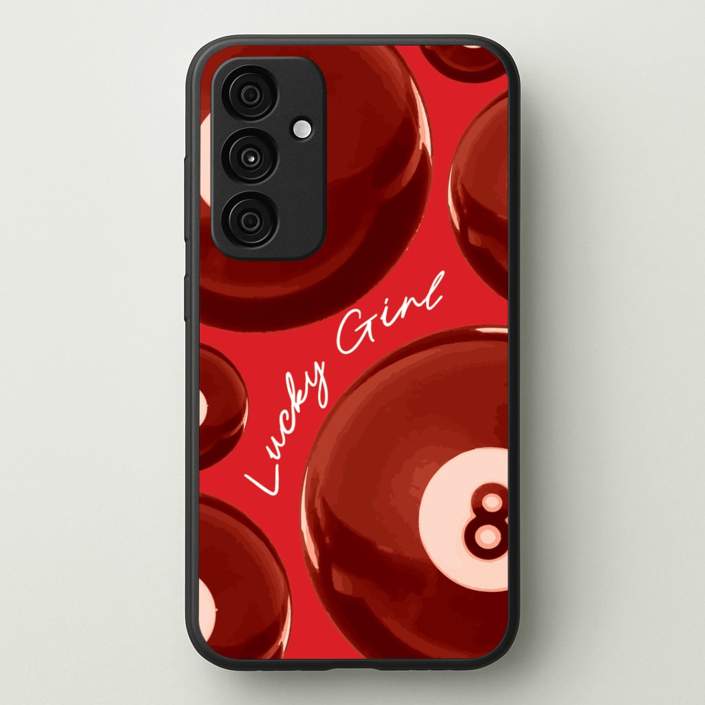 8-Ball Lucky Girl Pattern Phone Case - Galaxy A35 / Standard