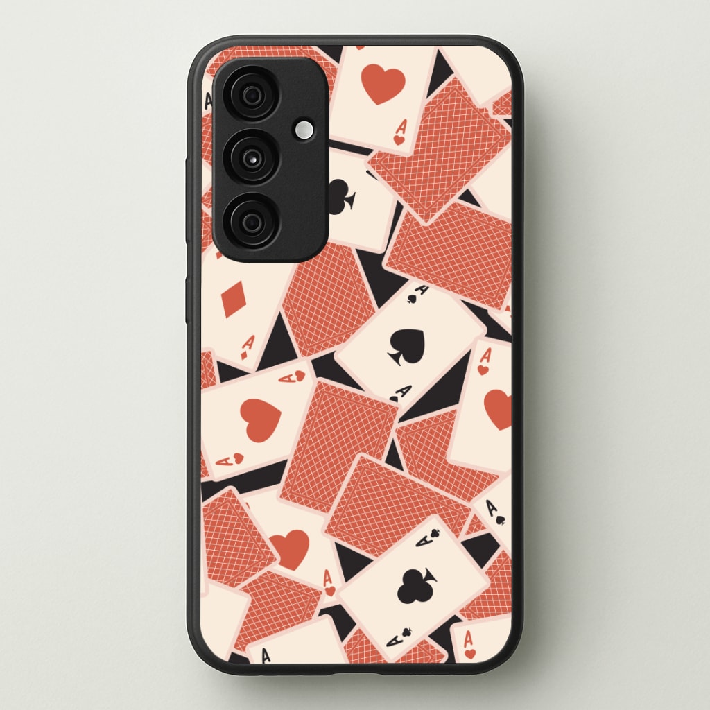 Playing Cards Collage Pattern Phone Case - Galaxy A35 / Standard
