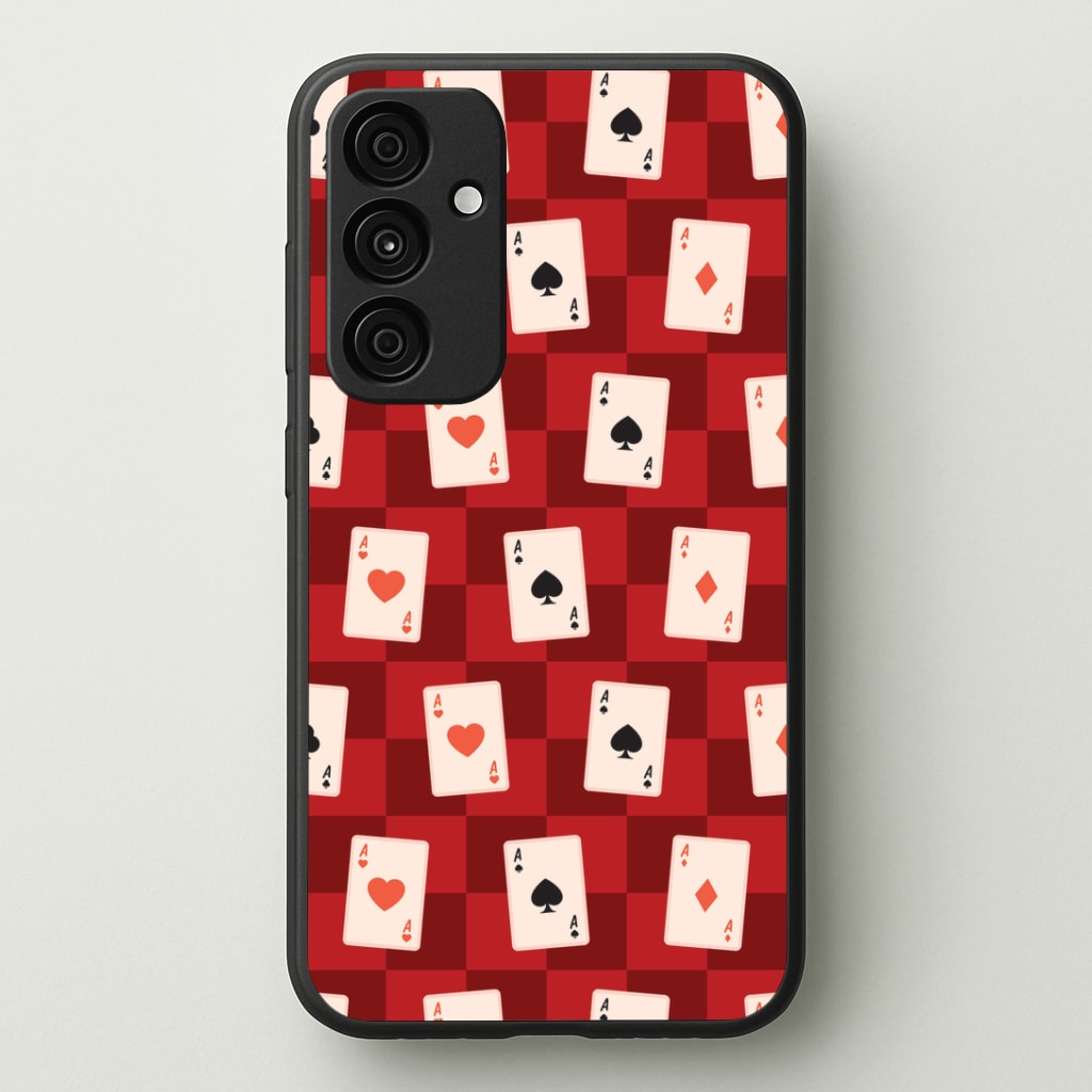 Card Deck Checkered Pattern Phone Case - Galaxy A35 / Standard