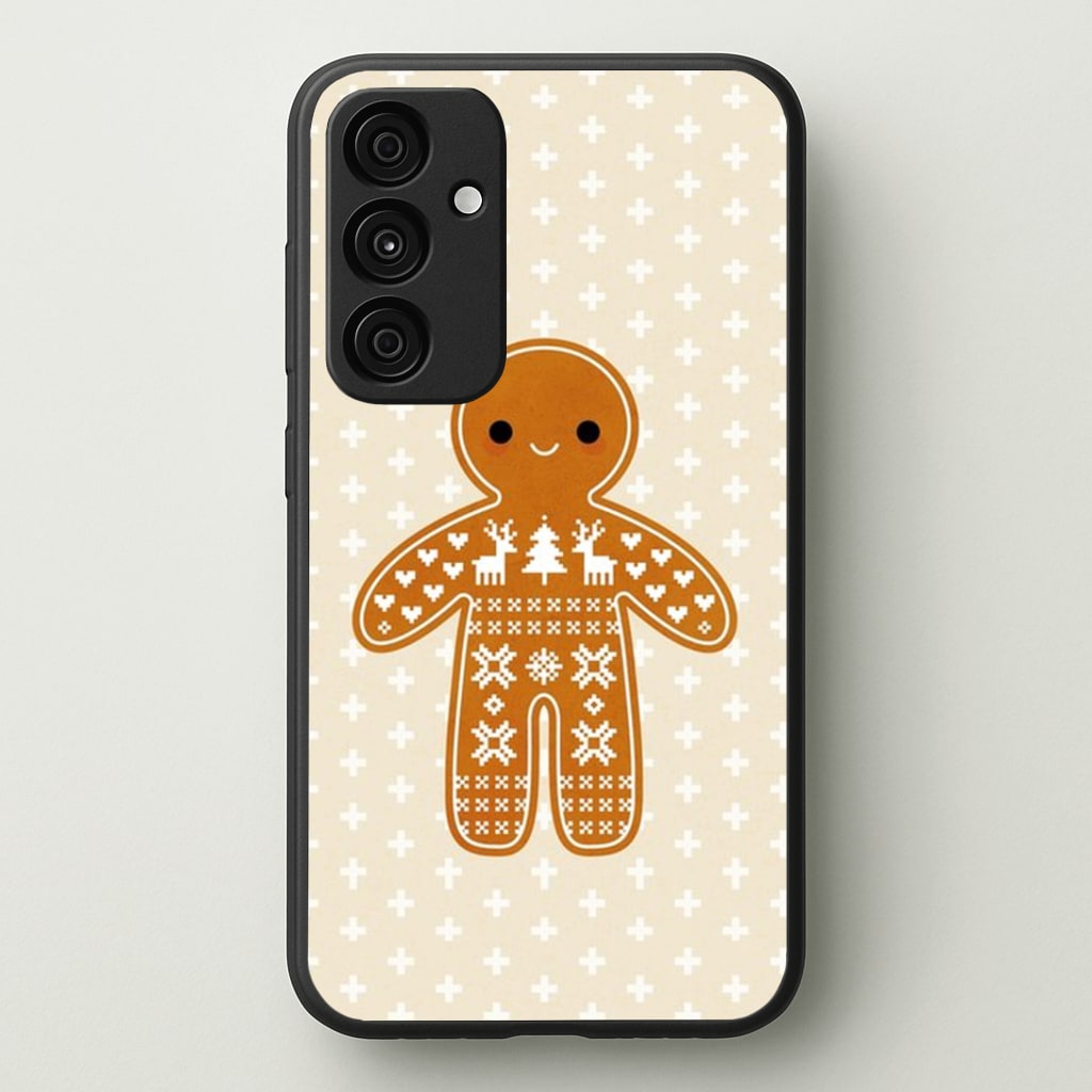 Christmas Jumper Pattern Gingerbread Man Phone Case - Galaxy A35 / Standard