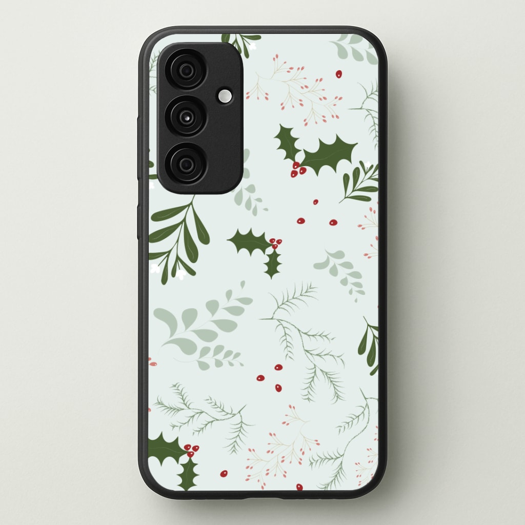 Christmas Floral Pattern Phone Case - Galaxy A35 / Standard