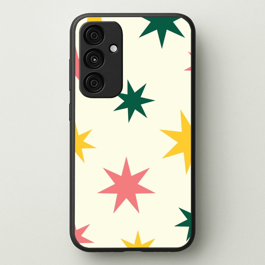 Colourful Christmas Stars Pattern Phone Case - Galaxy A35 / Standard